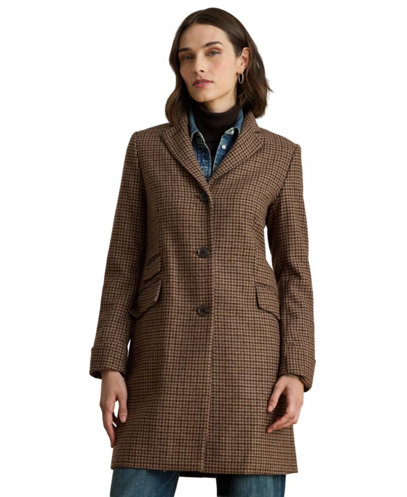 Petite Single-Breasted Wool-Blend Walker Coat