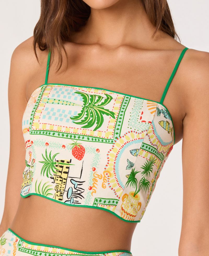 Women's Heidi Printed Sleeveless Cropped Tank Top