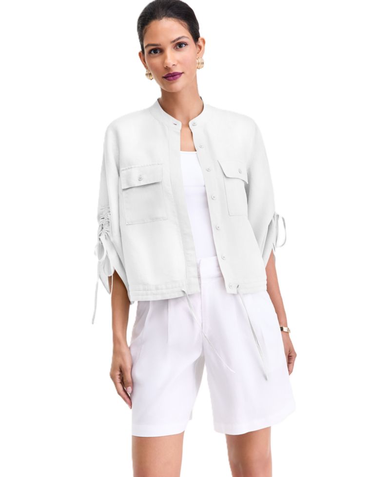 Women's 3/4-Sleeve Button-Front Blouse
