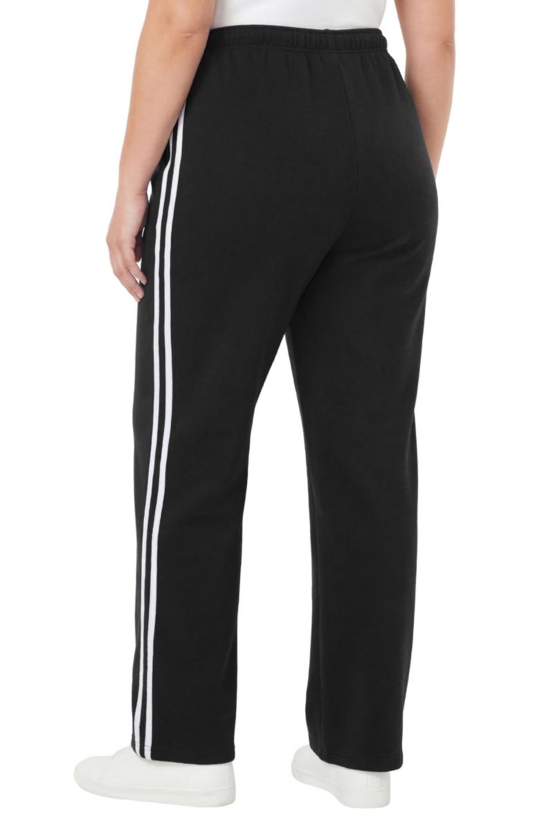 Plus Size Within Better-Fleece Side-Stripe Pull-On Sweatpants