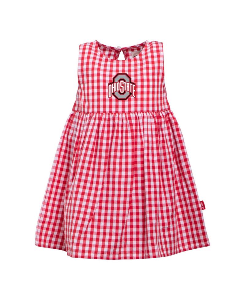 Baby Girls Scarlet Ohio State Buckeyes Loren Gingham Dress