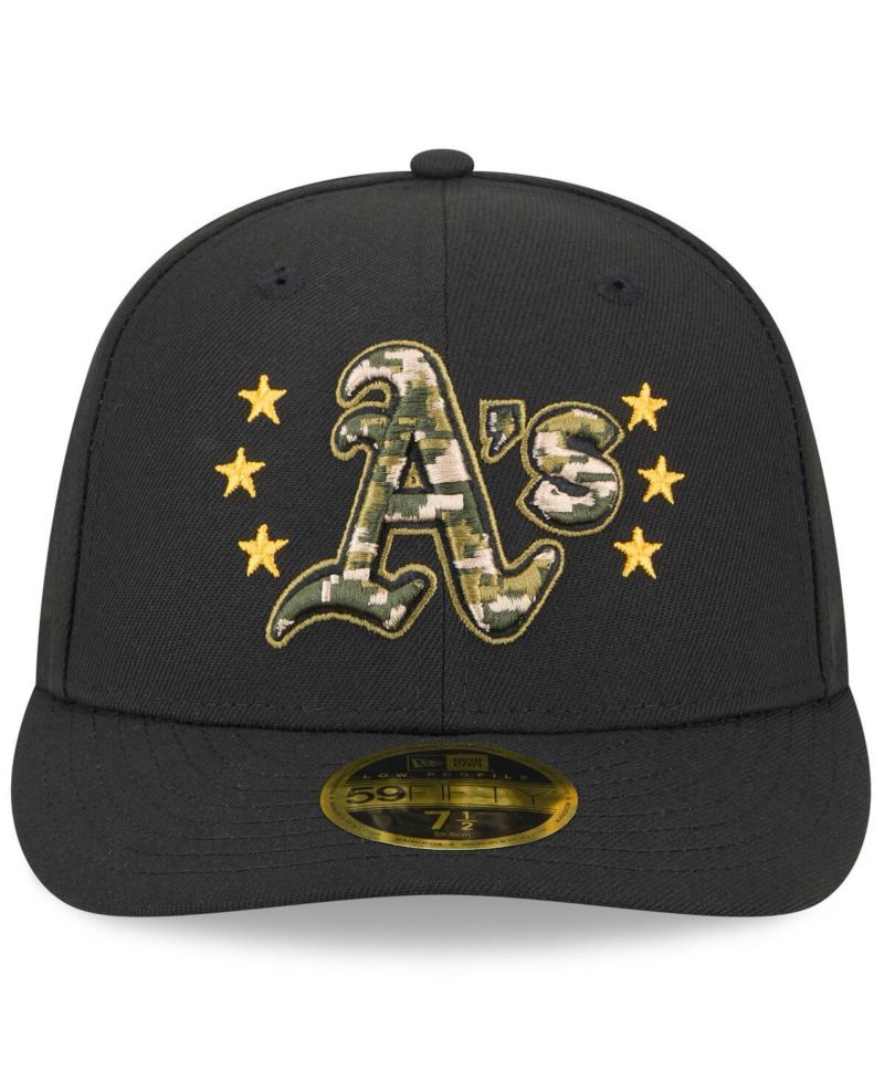 Men's Black Oakland Athletics 2024 Armed Forces Day Low Profile 59FIFTY Fitted Hat