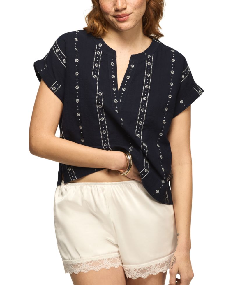 Women's Novelty Popover Short-Sleeve Shirt