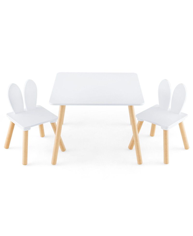 3 Pieces Kids Table and Chairs Set for Arts Crafts Snack Time