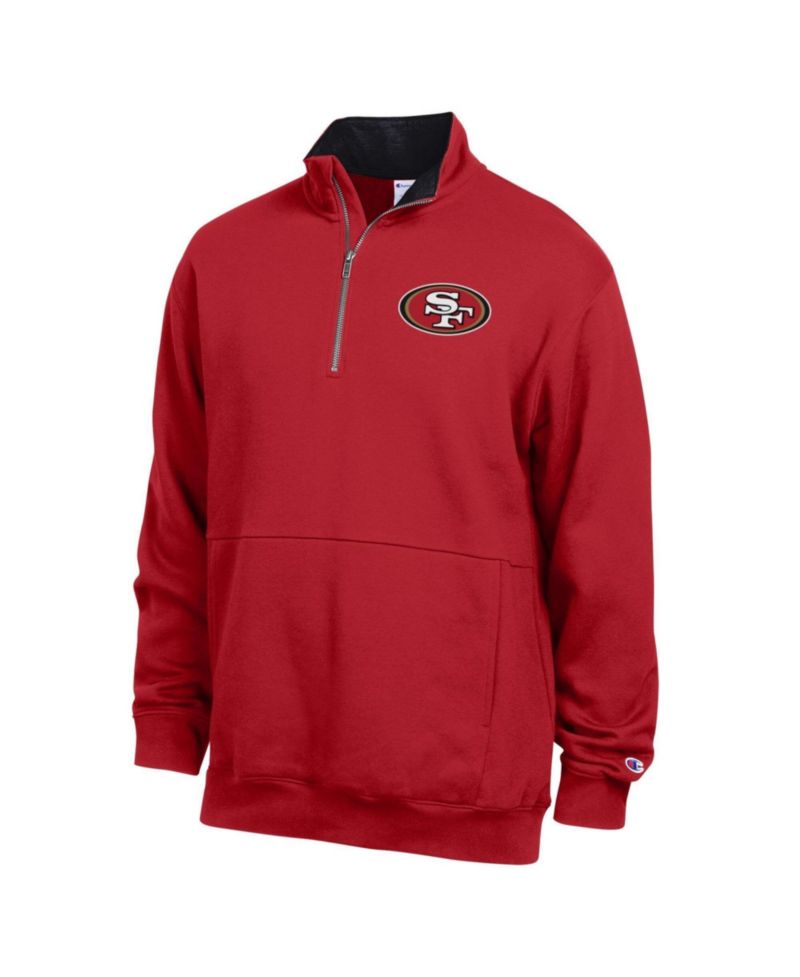 Men's Scarlet/Black San Francisco 49ers Fleece Quarter-Zip Pullover