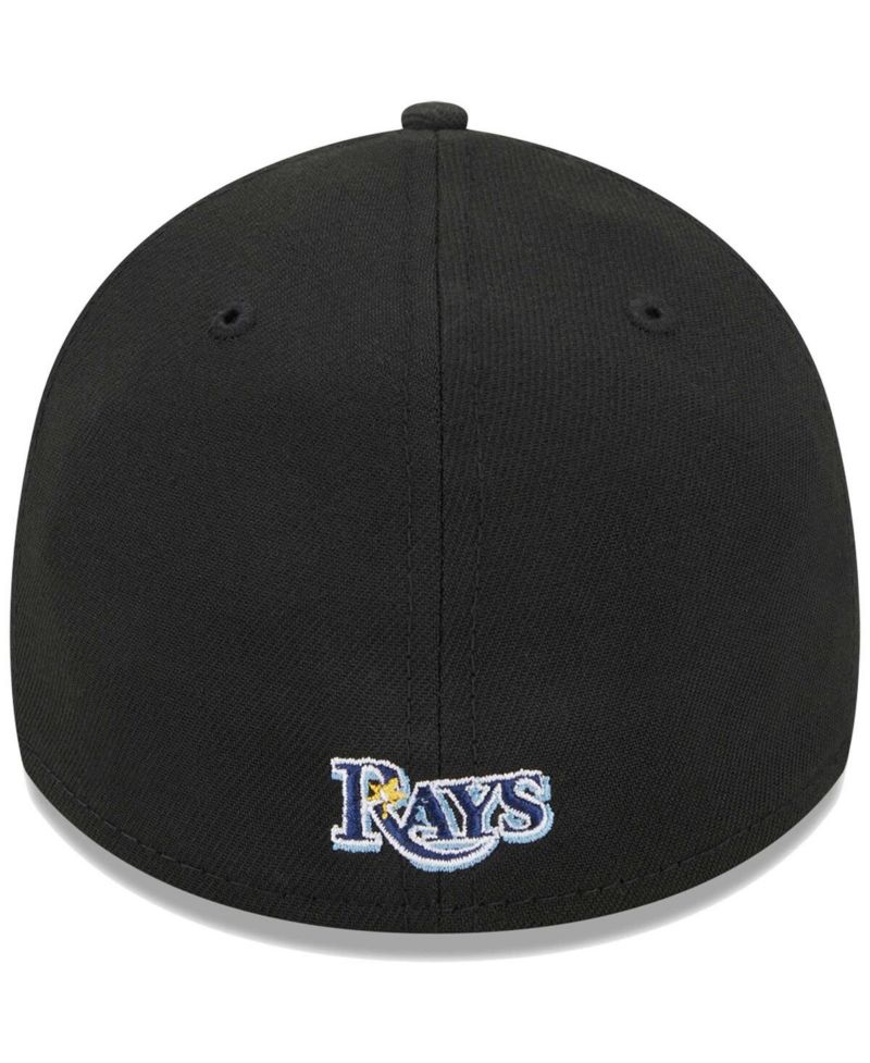Men's Black Tampa Bay Rays Logo 39THIRTY Flex Hat
