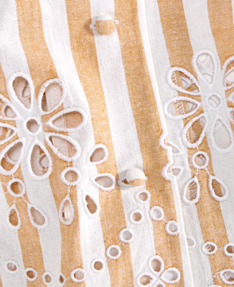 Women's Verano Stripe Linen-Blend Eyelet Vest