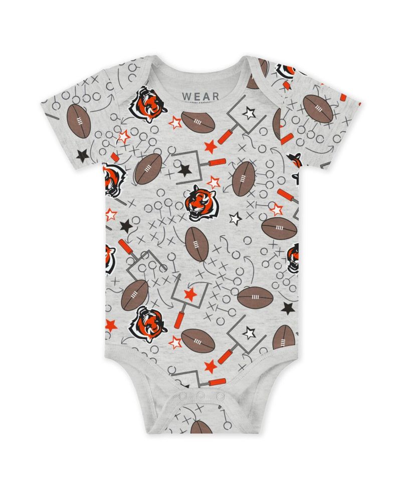 Baby Boys and Girls Newborn 3-Piece Cincinnati Bengals Turn Me Around Bodysuits and Pant Set