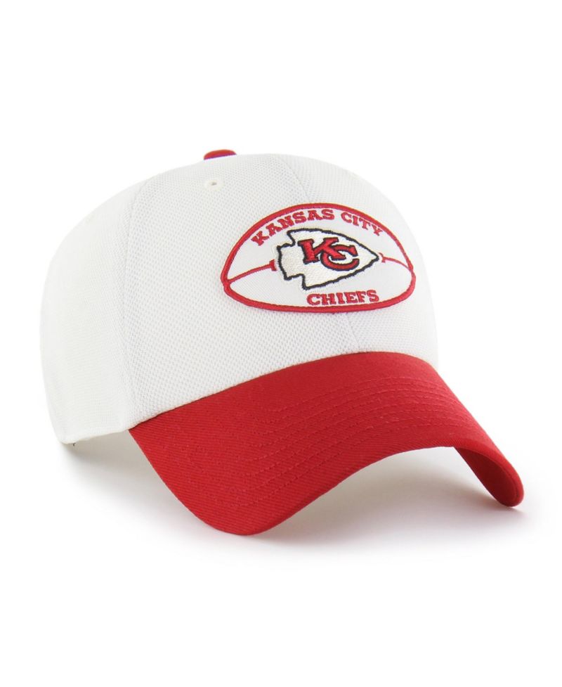 Men's White/Red Kansas City Chiefs Pique Patch Clean Up Adjustable Hat