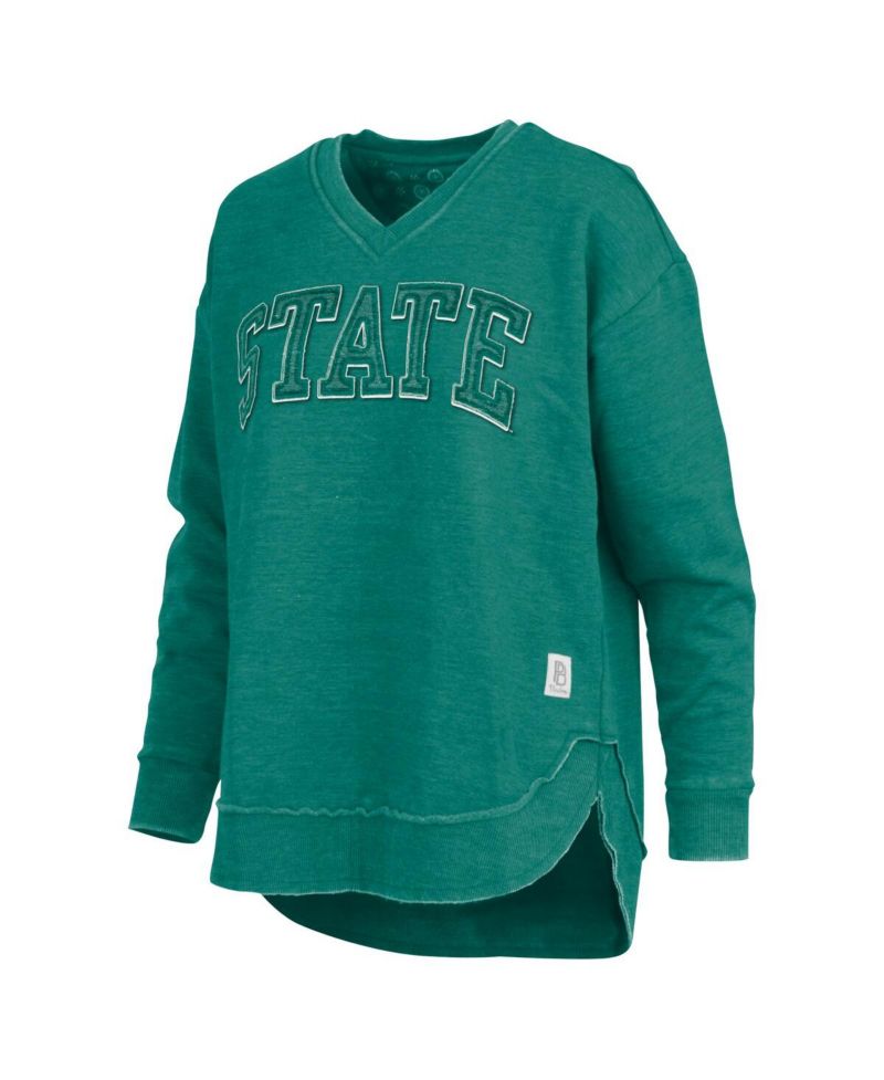 Women's Green Michigan State Spartans Westin Poncho V-Neck Pullover Sweatshirt