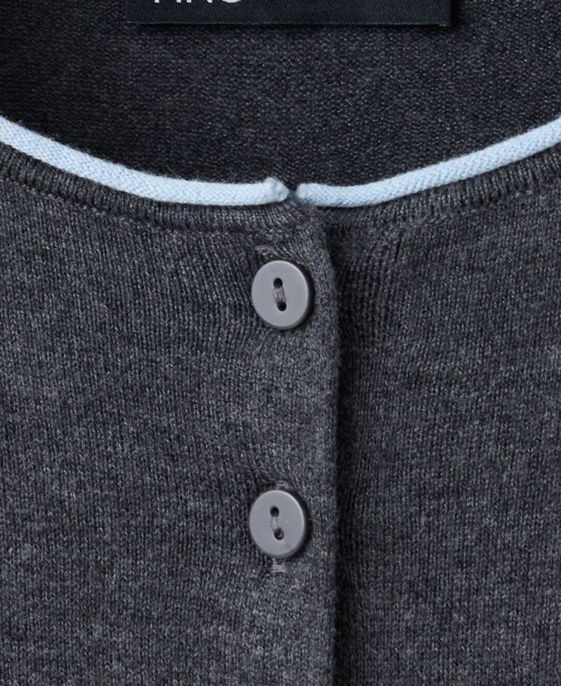 Women's Contrast-Trim Crewneck Cardigan