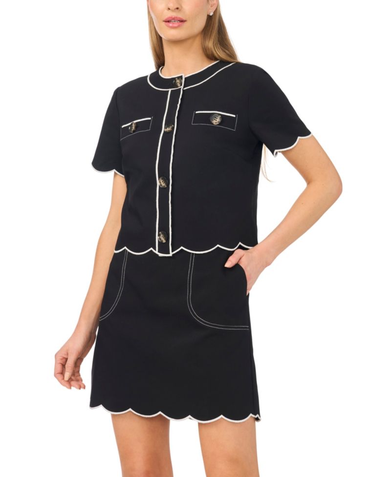 Women's Scallop Hem Mini Skirt