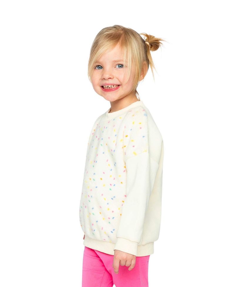 Little and Big Girl 6-14Y Bi-Material Sweater