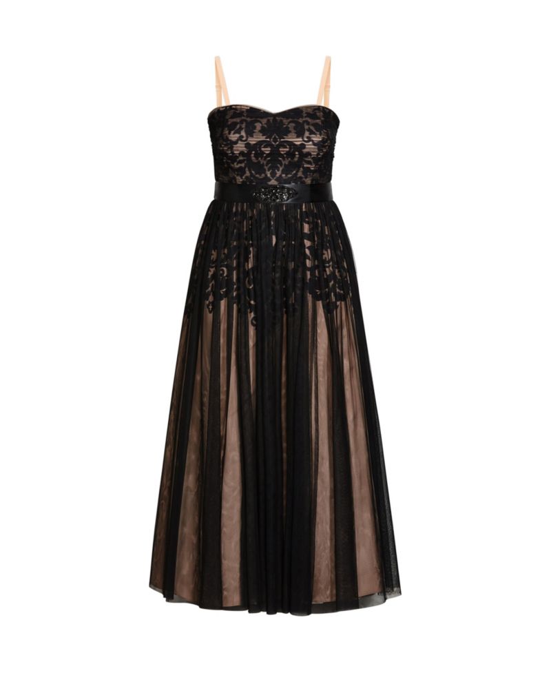 Plus Size Embroidered Tulle Maxi Dress