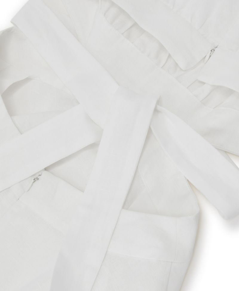 Women's Linen-Cotton Cut-Out Midi Dress