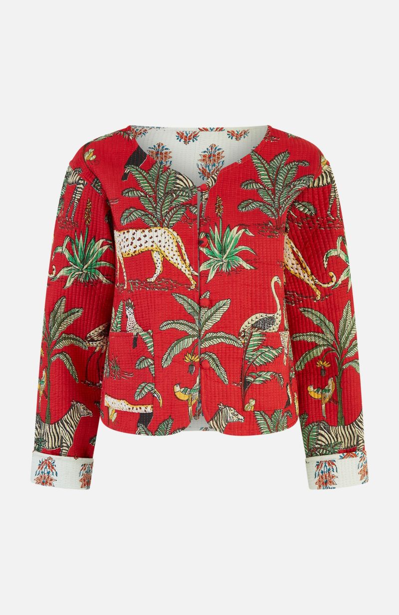 Women's Animal Reversible Cropped Quilted Jacket