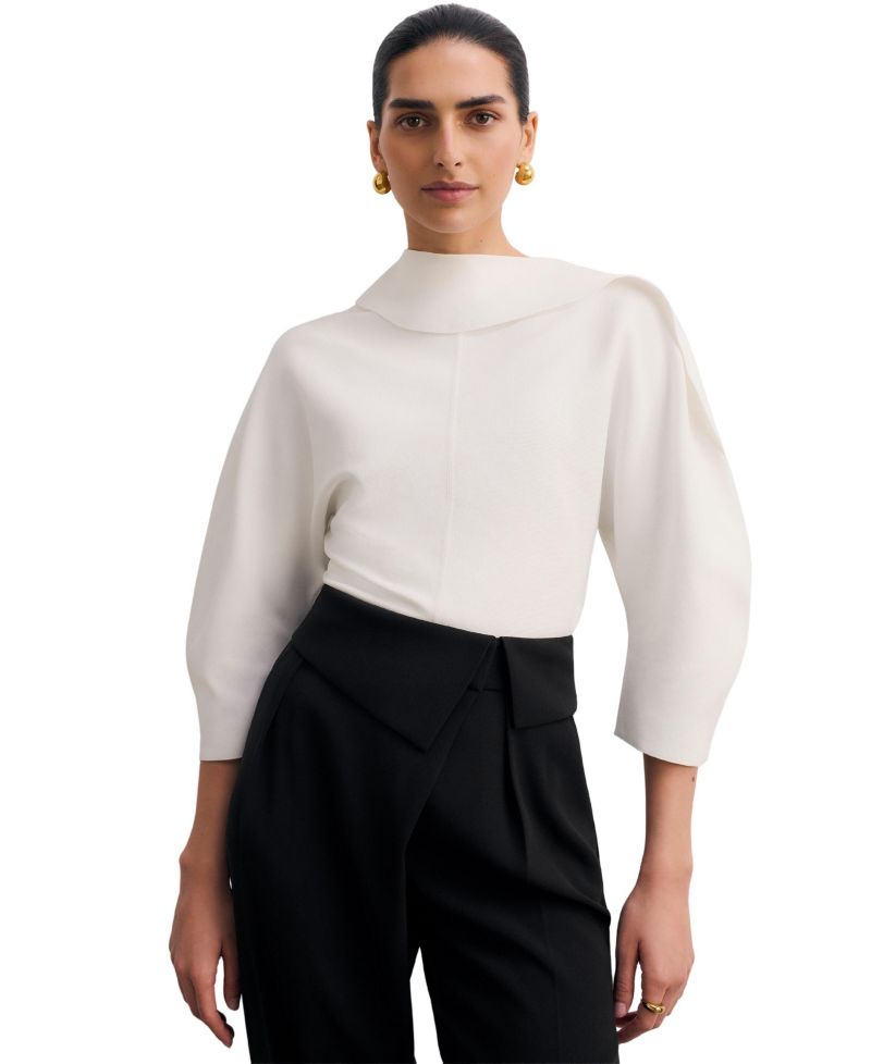 Women's Riesi Asymmetric-Neck 3/4-Sleeve Knit Top