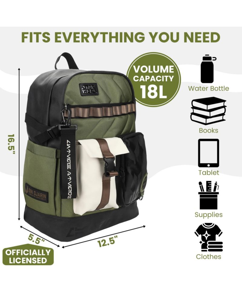 Star Wars The Mandalorian Green 18.5" Backpack