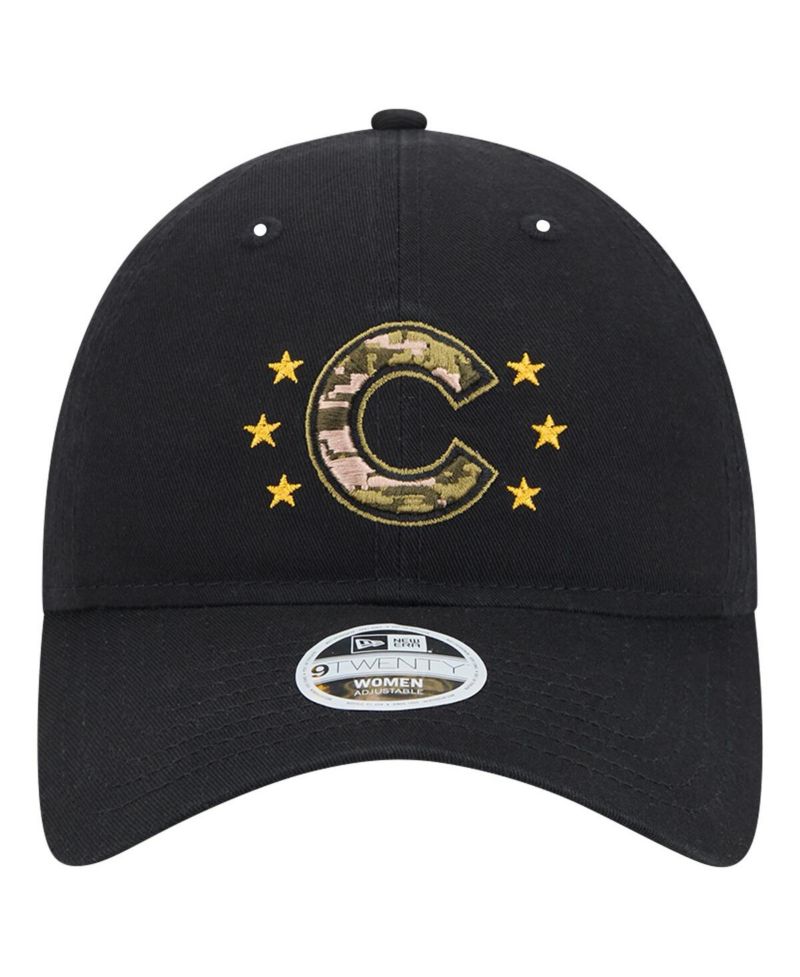 Women's Black Chicago Cubs 2024-Armed Forces Day 9TWENTY Adjustable Hat