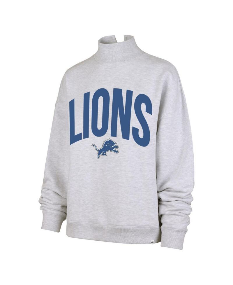 Women's Gray Detroit Lions Subtle Muse Mock Neck Sweatshirt