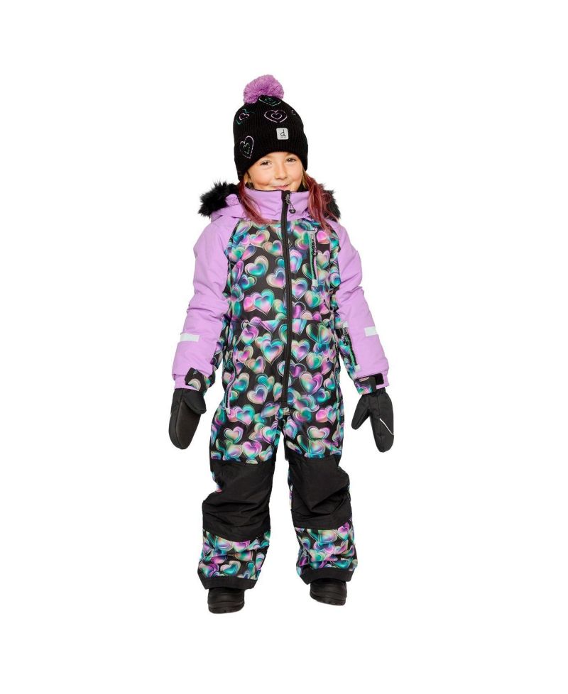 Little and Big Girl ( 6 to 14 )One Piece Play Snowsuit Heart Print