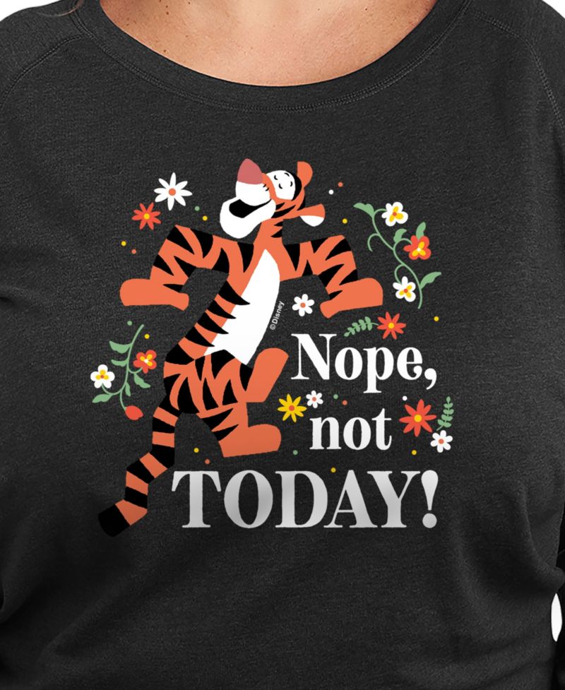 Plus Size Winnie The Pooh Nope Not Today Graphic Pullover T-Shirt