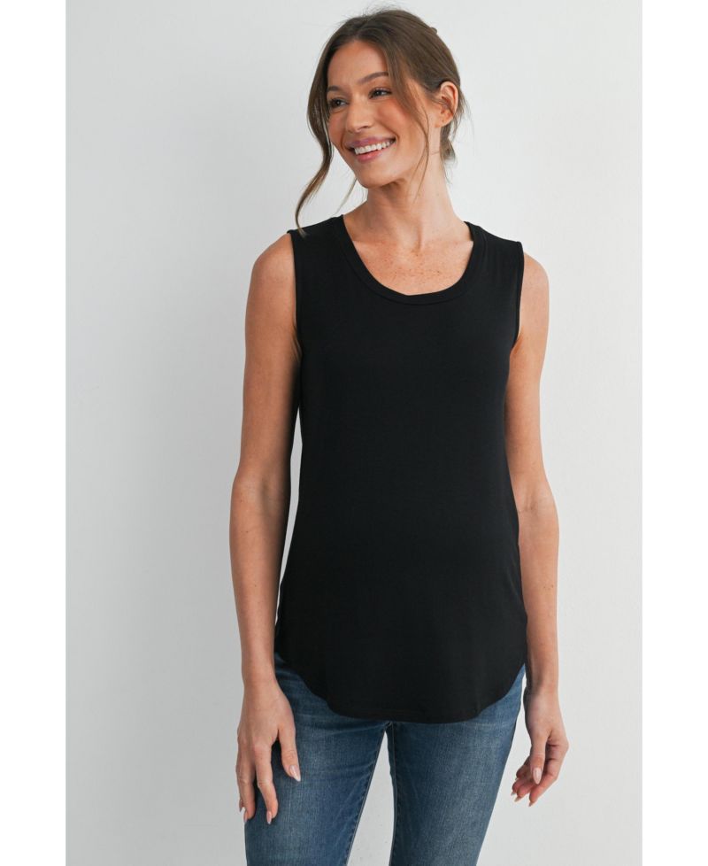 Maternity Nursing Scoop-Neck Sleeveless Tank Top