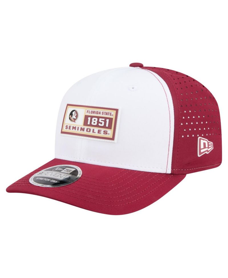 Men's White/Garnet Florida State Seminoles Perforated Patched 9SEVENTY Adjustable Hat
