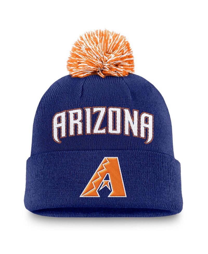 Men's Royal Arizona Diamondbacks Peak Cuffed Knit Hat with Pom
