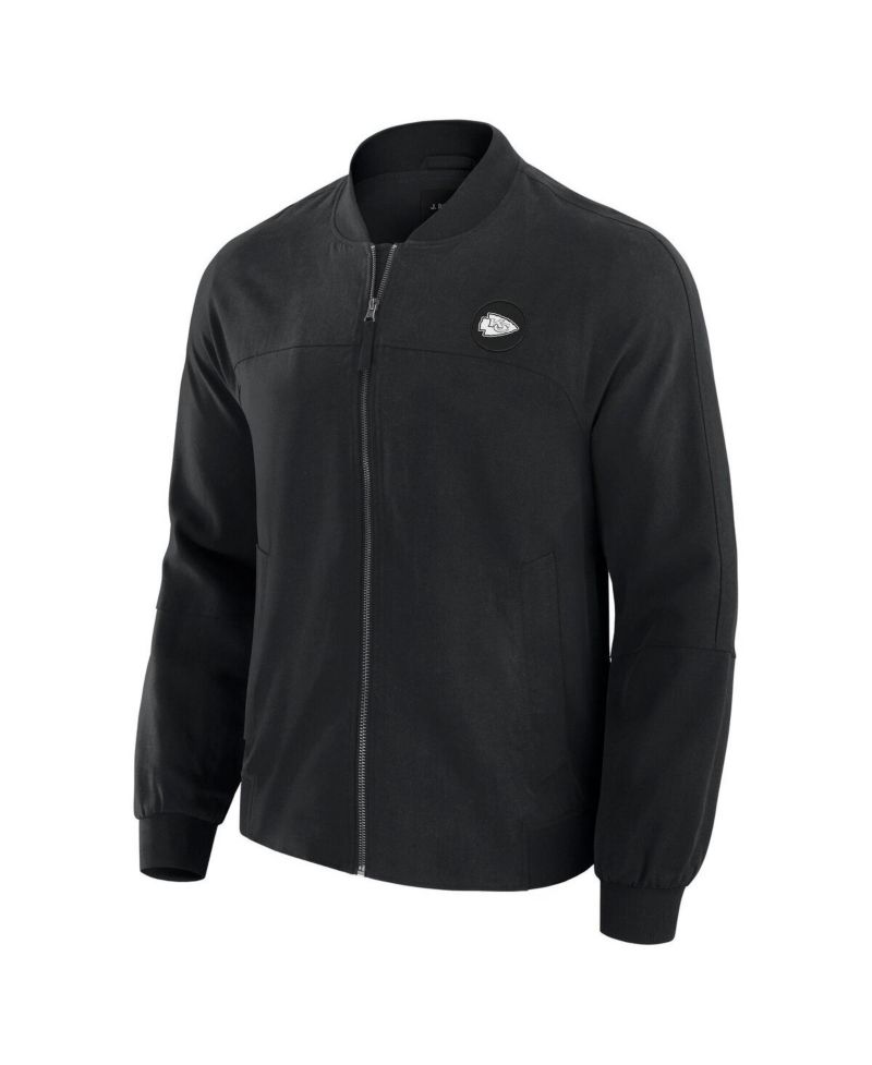 Men's Black Kansas City Chiefs Lightweight Cover-4 Tri-Blend Full-Zip Jacket