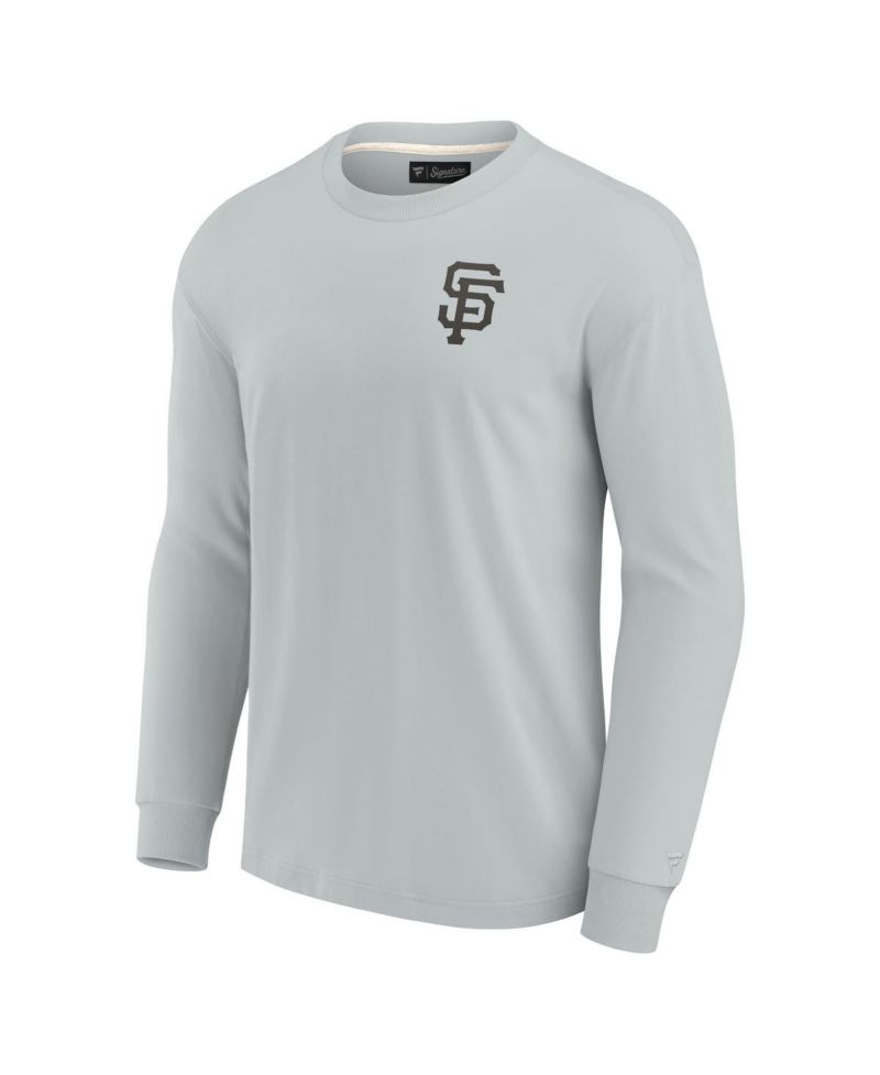 Men's and Women's Gray San Francisco Giants Super Soft Long Sleeve T-shirt