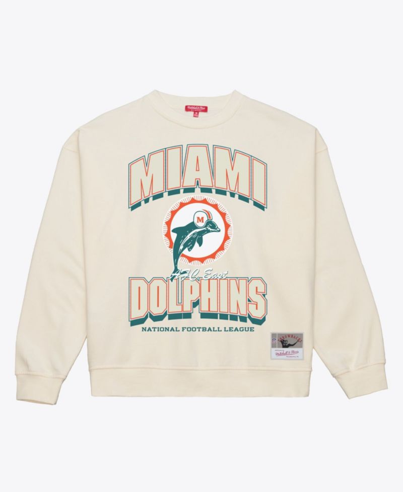 Women's Cream Miami Dolphins Tonal Arch Sweatshirt