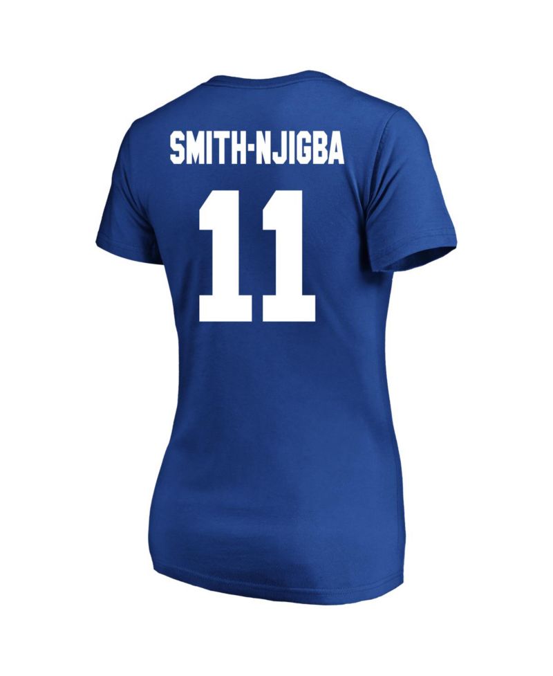 Women's Jaxon Smith-Njigba Royal Seattle Seahawks Plus Size Name & Number V-Neck T-Shirt