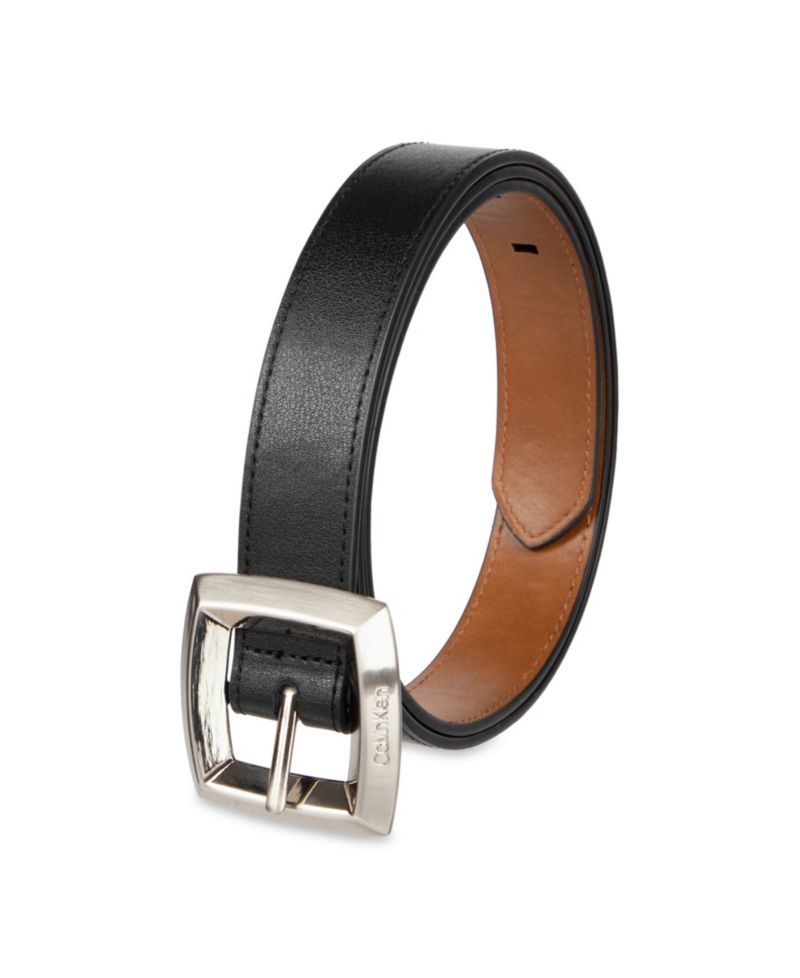 Women's Two-in-One Reversible Puffed Beveled Edge Buckle Belt