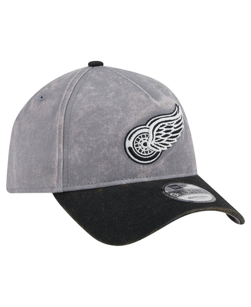 Men's Gray/Black Detroit Red Wings Storm A-Frame 9FORTY Adjustable Hat