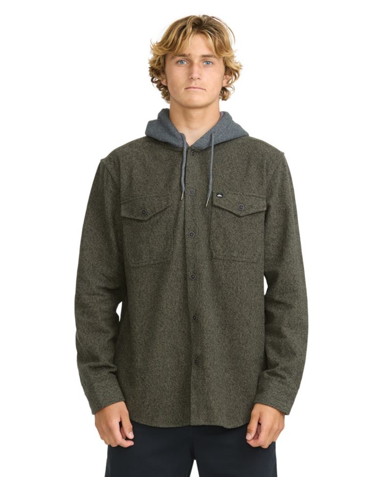 Men's Delton Herringbone Hooded Flannel Shirt