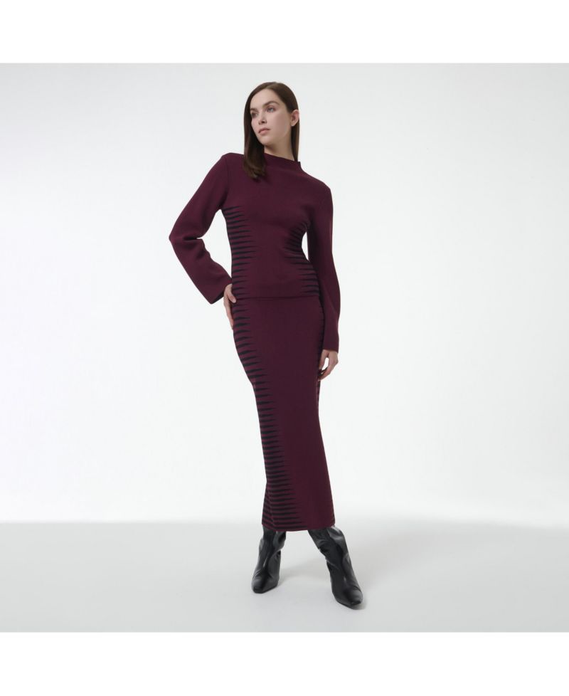 Women's Jacquard Pencil Skirt - Shorter Length