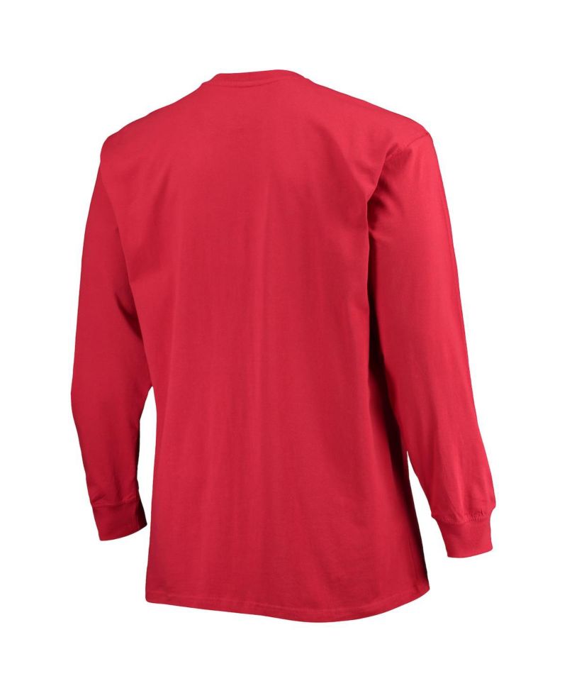 Men's Crimson Oklahoma Sooners Big and Tall 2-Hit Long Sleeve T-shirt