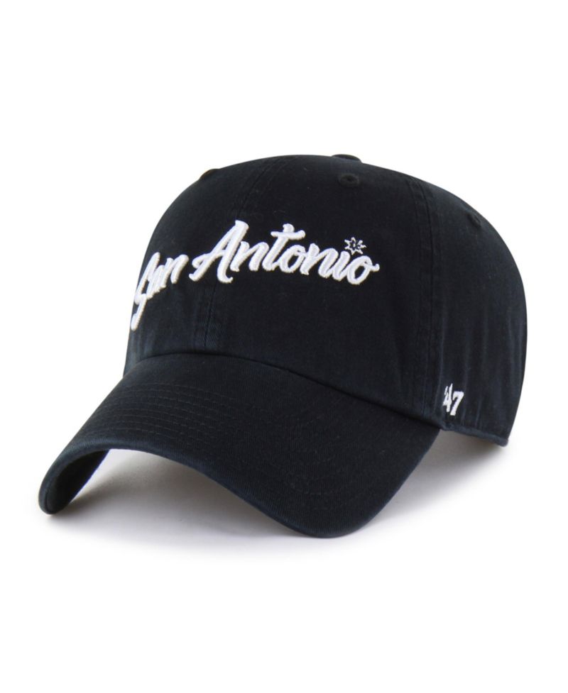 Men's Black San Antonio Spurs Sure Shot Clean Up Adjustable Hat