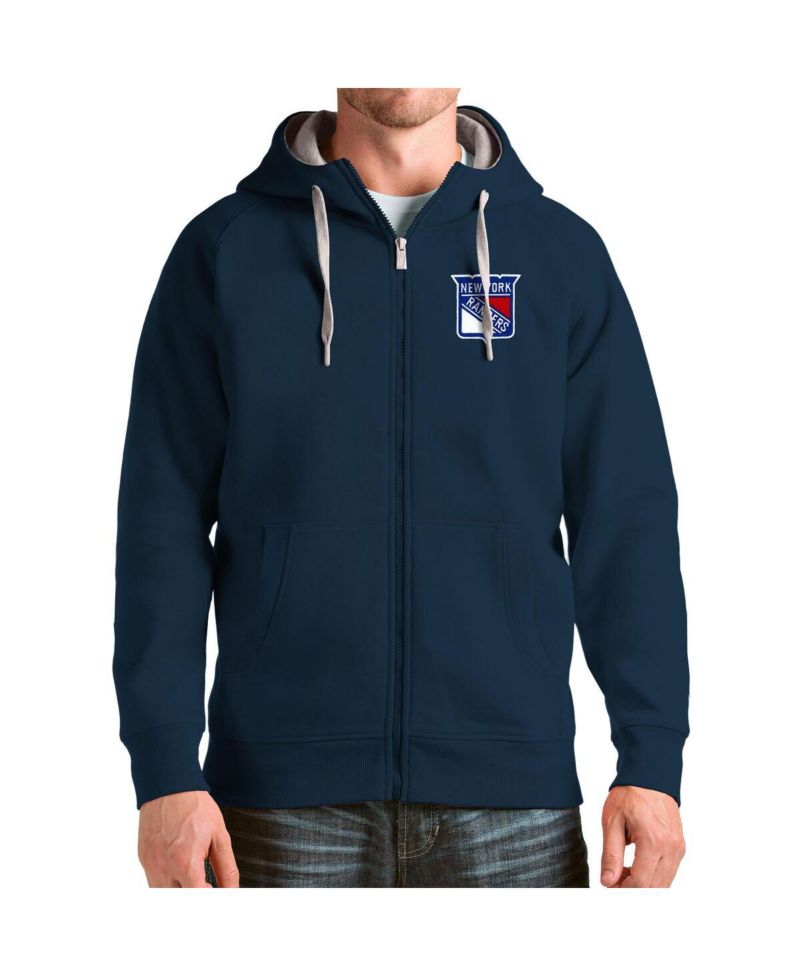 Men's Navy New York Rangers Logo Victory Full-Zip Hoodie