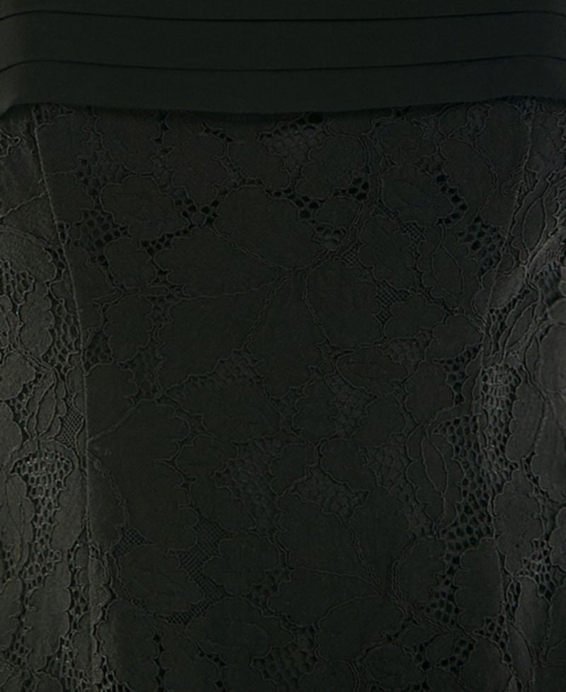 Juniors' Pleated Fit & Flare Lace Dress
