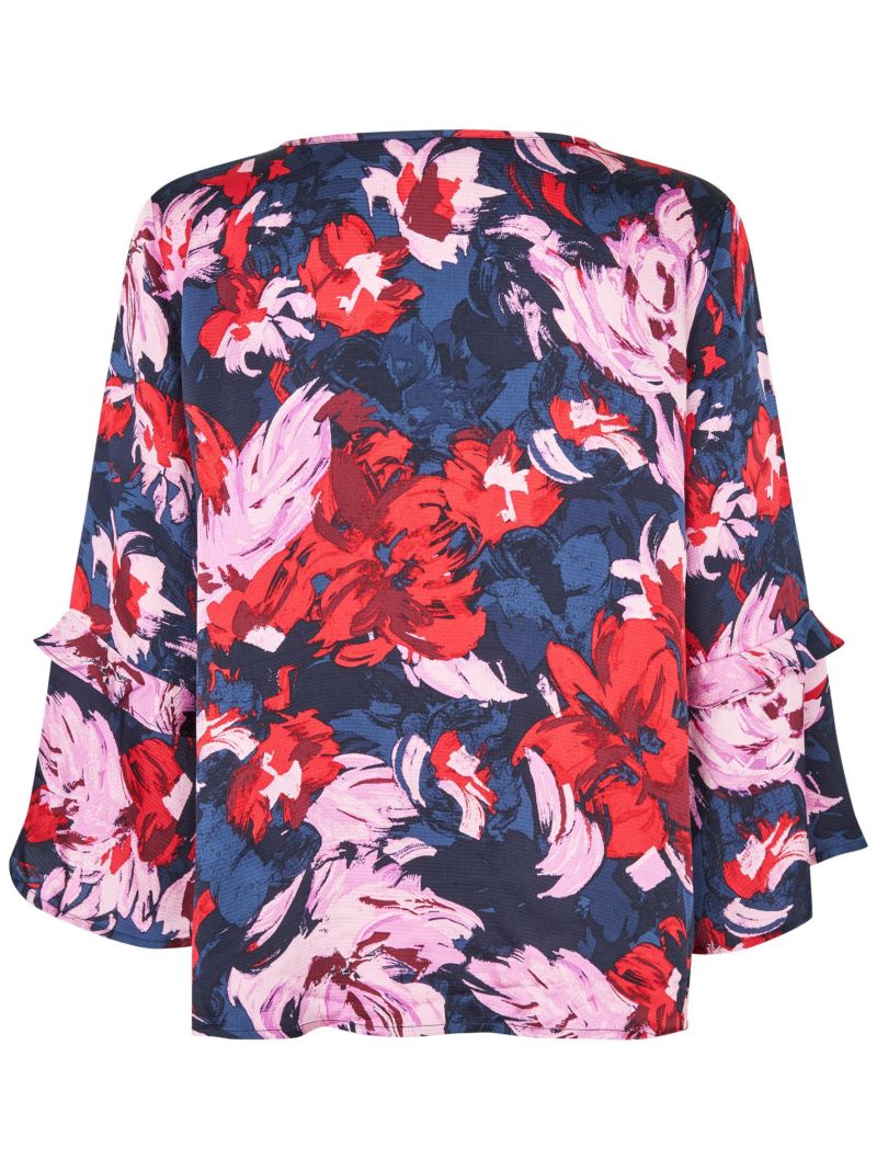 Women's MaBimelda Keyhole Detail Floral Top