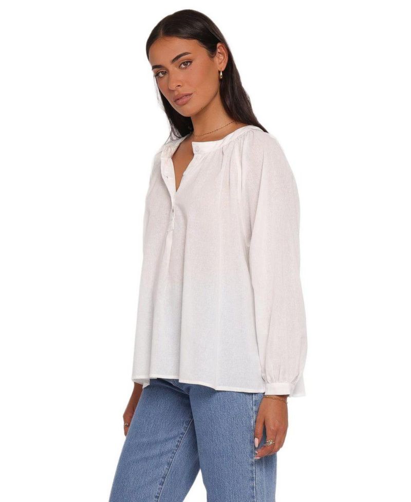 Women's Irisa Front Button-Down Long Sleeve Cotton Shirt