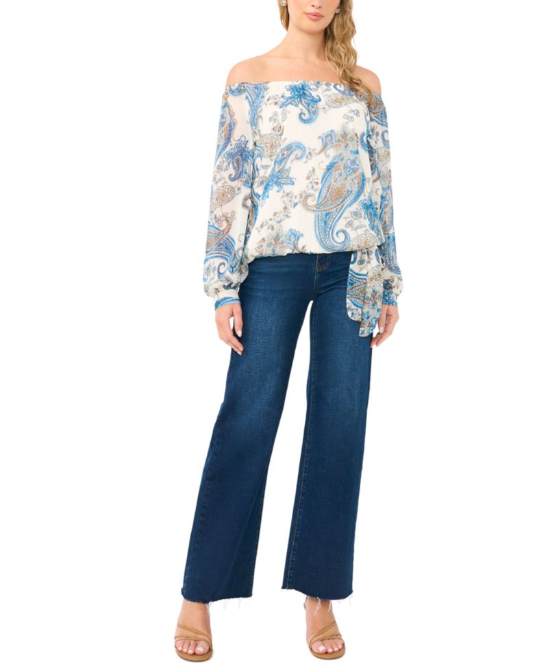 Women's Off-The-Shoulder Printed Blouse