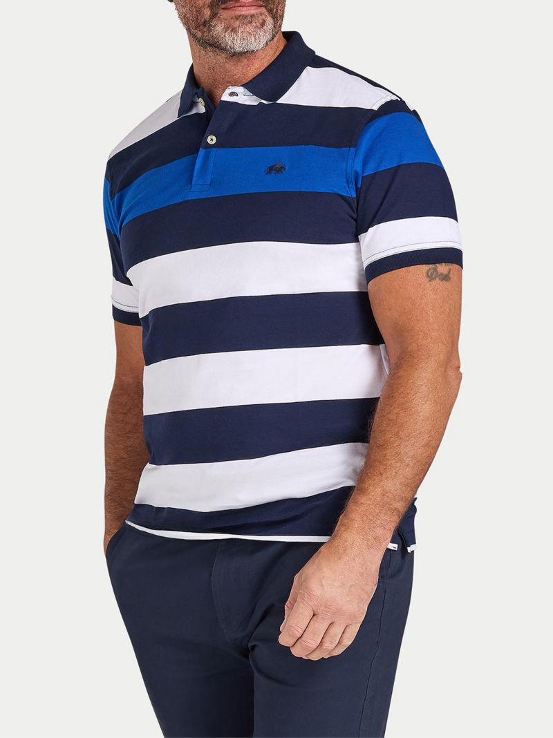 Men's Jersey Contrast Panel Polo