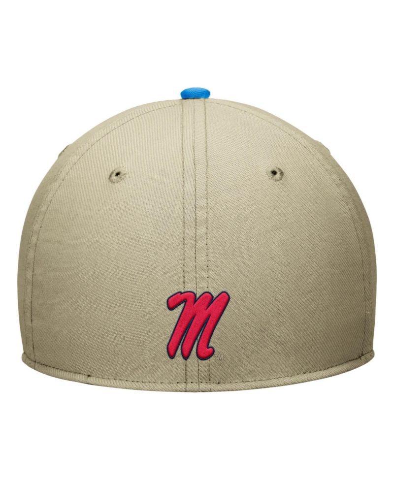 Men's Beige/Powder Blue Ole Miss Rebels Dri-FIT SwooshFlex Hat