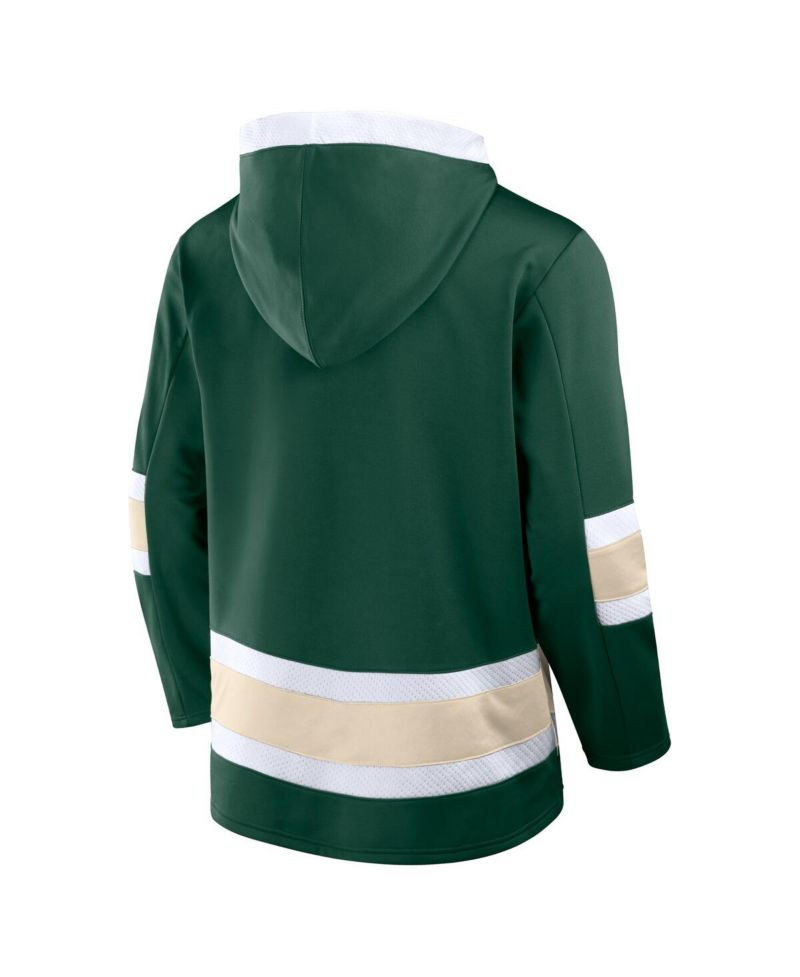 Men's Green Minnesota Wild Inside Line Fleece Pullover Hoodie