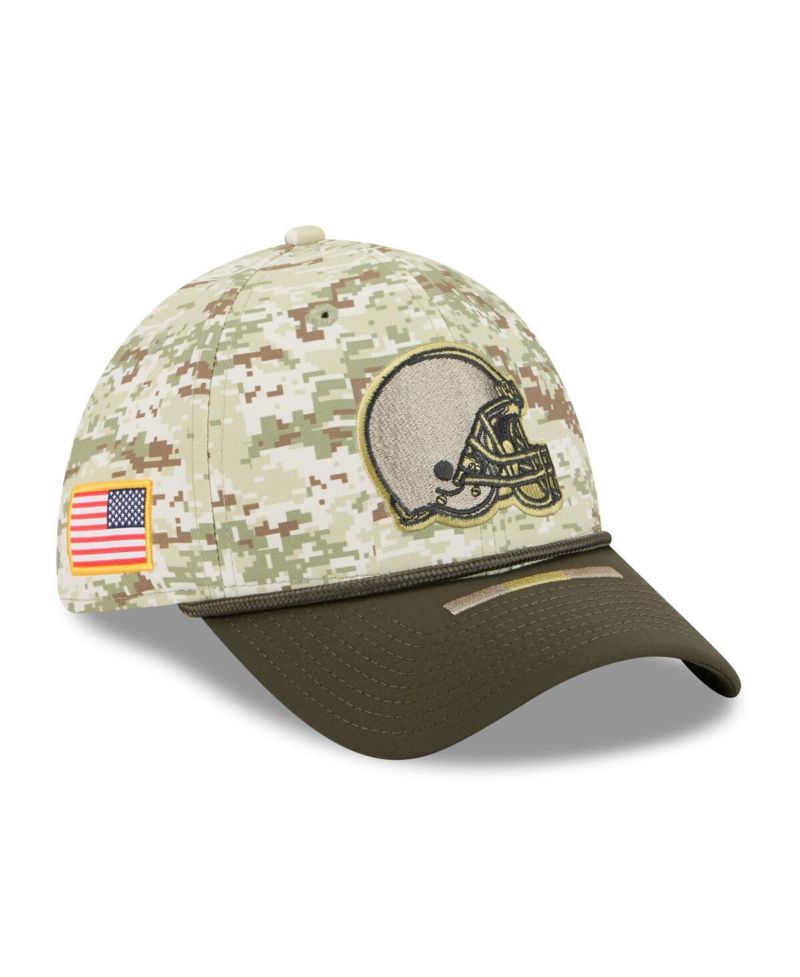 Men's Camo/Dark Green Cleveland Browns 2025 Salute to Service 39THIRTY Flex Hat