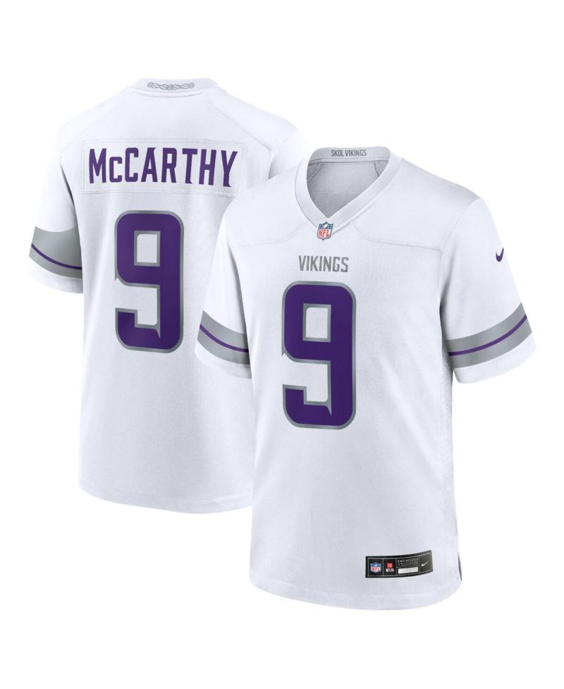 Big Boys and Girls J.J. McCarthy White Minnesota Vikings Alternate Game Player Jersey