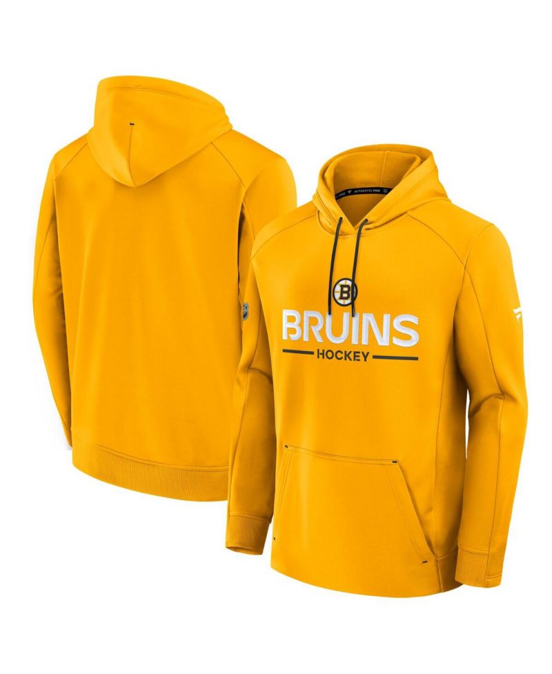 Men's Gold Boston Bruins Authentic Pro Rink Hoodie